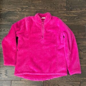 Lands’ End Cozy Pink Kids Fleece Size M